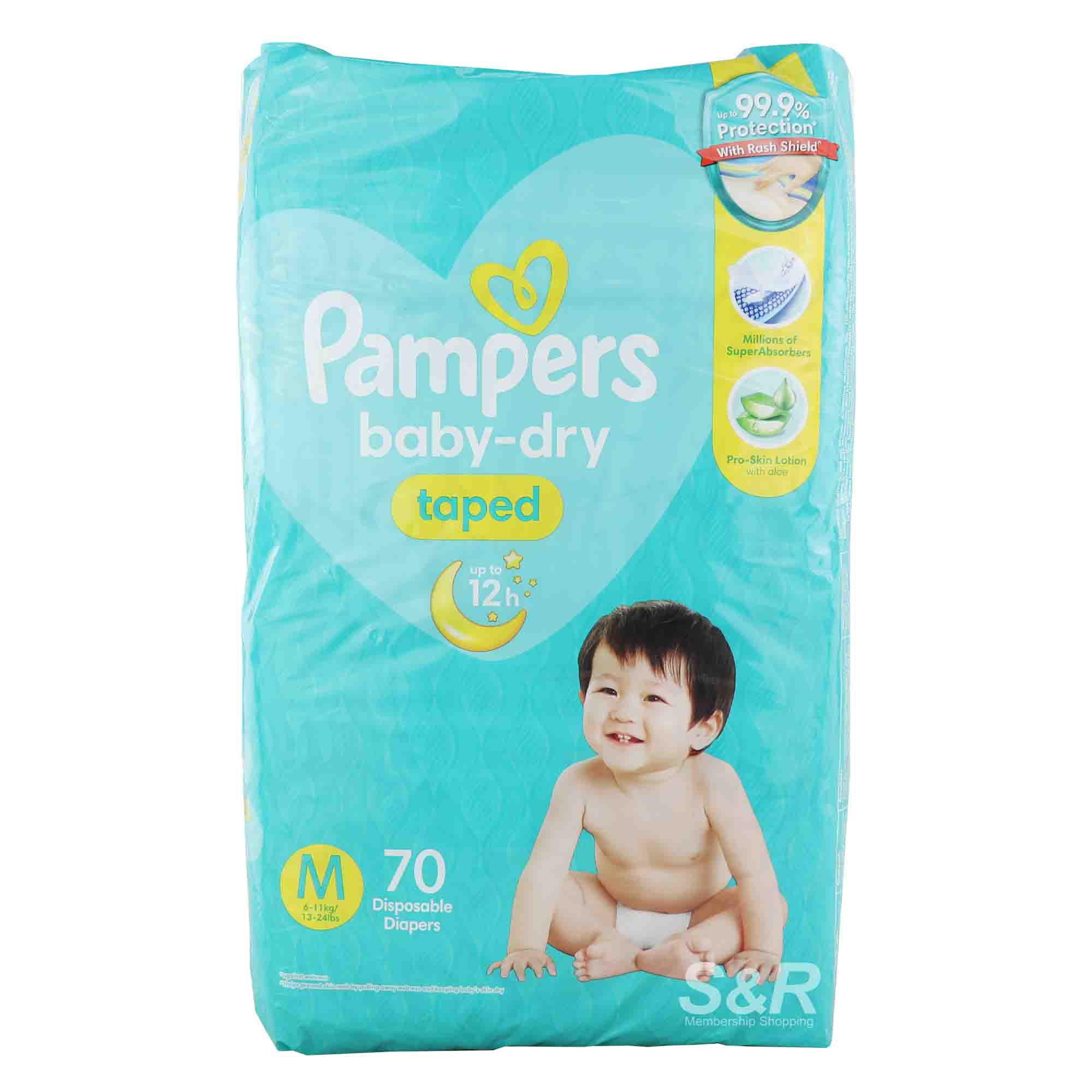 Pampers Baby-dry Medium Taped Disposable Diapers 70pcs